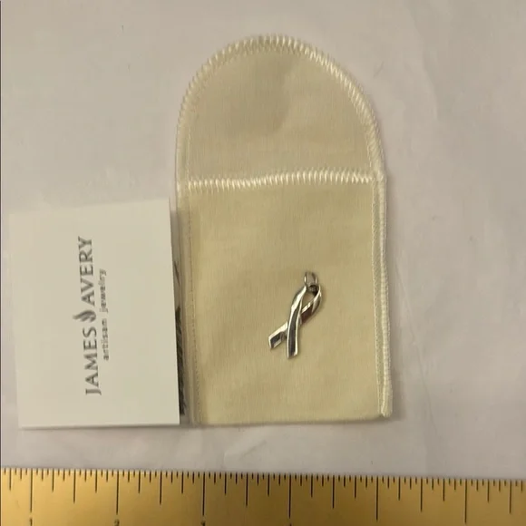 James Avery Silver Cancer Ribbon Charm - Picture 1 of 3